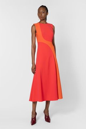 Roksanda Ilincic Aras Sleevless Midi Dress in Rouge /Venetian Red at Nordstrom, Size 10