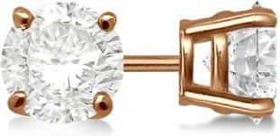 Allurez 0.33ct. 4-Prong Basket Lab Diamond Stud Earrings 14kt Rose Gold (F-G, VS1)