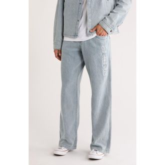 Honor The Gift Swirl Jacquard Wide Leg Jeans in Light Indigo at Nordstrom, Size 30