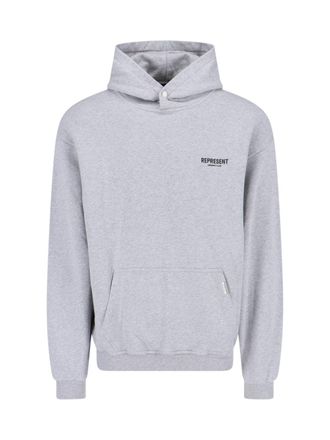 Represent Hooded Sweatshirt In Grey Cotton