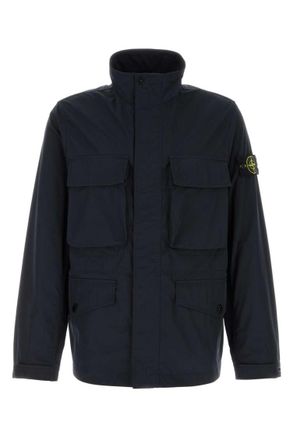 Stone Island Navy Blue Logo Jacket