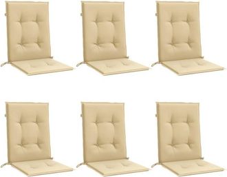vidaXL Vidaxl - Cojines Silla Respaldo Bajo 6 Ud Tela Beige Melange 100x50x4 Cm