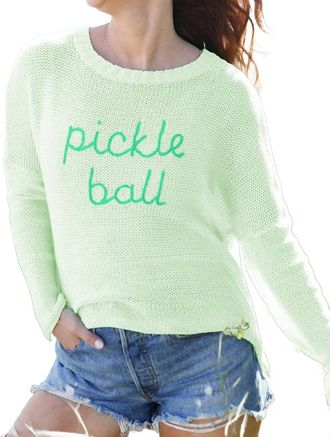 Wooden Ships Pickleball Crew Cotton Sweater In Mojito/seagreen