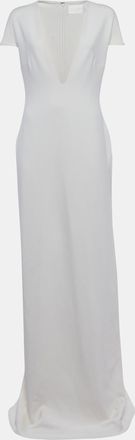 Solace London Cream Stretch Crepe Mason Maxi Dress