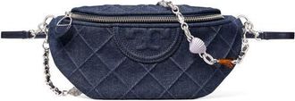 Tory Burch Fleming Quilted Denim Belt Bag in Blue at Nordstrom