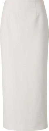 Roland Mouret crepe midi skirt - women - Elastane/Polyester/Viscose/Polyester - 14 - White