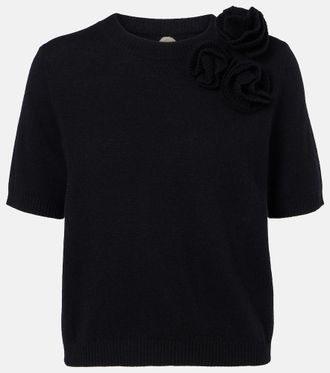 Jardin Des Orangers Floral-applique wool and cashmere sweater