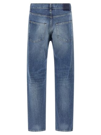 Maison Margiela Patch Detail Discolored Denim Jeans - Blue
