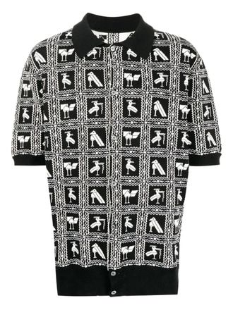 4sdesigns graphic-design short-sleeve shirt - men - Cotton - L - Black