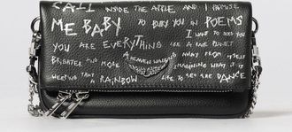 Zadig&Voltaire Pochette Rock Nano Zadig & Voltaire in pelle a grana con slogan all over