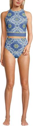 Lands End Tugless Portrait Back Set in Lake Blue/geo Floral Border at Nordstrom, Size X-Small