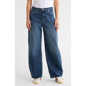 7 For All Mankind Bonnie Curvilinear Raw Hem Barrel Leg Jeans in Warrenton at Nordstrom Rack, Size 30