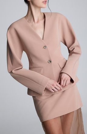 Kenneth Cole V-Neck Blazer in Pale Chestnut at Nordstrom, Size 6