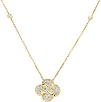 Sabrina Designs 14K 0.58 Ct. Tw. Diamond Clover Necklace