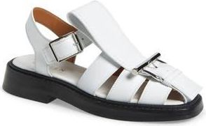 Alexander McQueen T-Bar Fisherman Sandal in White/Silver at Nordstrom Rack, Size 6.5Us / 36.5Eu