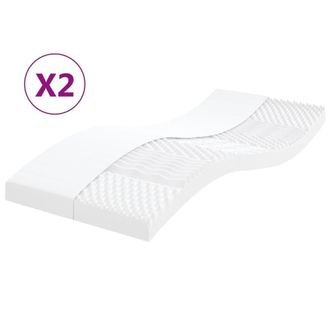 Berkfield Home Foam Mattresses 2 pcs White 90x190 cm 7-Zone Hardness 20 ILD