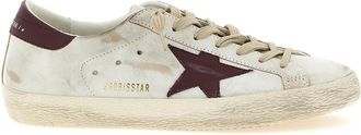 Golden Goose Maroon Lace Up Sneakers