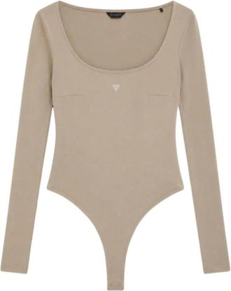 Guess Square Neck Larissa Body - Dames - Bodies - Beige - L - Tops