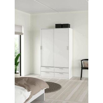 Dmora Armarios Dmora Color Blanco 121,2 X 200 X 60,25 Cm, Con Embalaje Reforzado