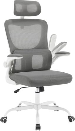 Woltu Woltu - Silla De Oficina - Sill&oacute;n Ergon&oacute;mico Con Soporte Lumbar, Respaldo Reclinable Y Altura Regulable, Gris