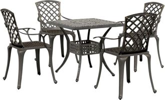 vidaXL 5 Piece Garden Dining Set Bronze Cast Aluminium vidaXL