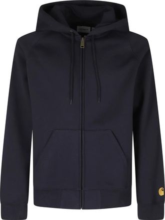 Carhartt Work in Progress Hooded Chase Jacket - Heren - Vesten met rits - Blauw - L - Katoen - Hoodies & sweatvesten