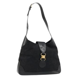 Celine Pre-owned Shoulder Bags, female, Black, Size: ONE SIZE Pre-owned Vintage Canvas Shoulder Bag