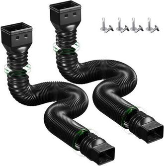 OEM Juego De 2 Bajantes Flexibles, Extensi&oacute;n De 21 A 60 Pulgadas, Conector Para Manguera De Agua De Lluvia, Expandible Para La Mayor&iacute;a De Las Mangueras De