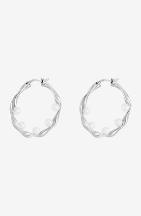 Dower & Hall Waterfall Baroque Pearl Hoops in Sterling Silver at Nordstrom