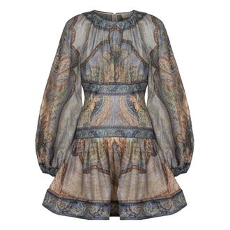 Zimmermann Kleedjes, Dames, Veelkleurig, XS, Katoen, Mini dress Wanderlust