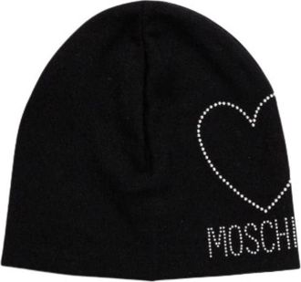 Moschino Beanie 65451 M3332 016 - Dames - Hoeden - Zwart - ONE Size - Wol - Accessoires
