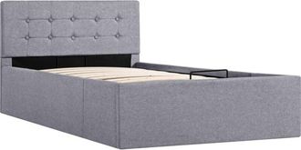 vidaXL Cama Hidr&aacute;ulica Almacenaje Sin Colch&oacute;n Gris Claro 90x200 Cm Vidaxl