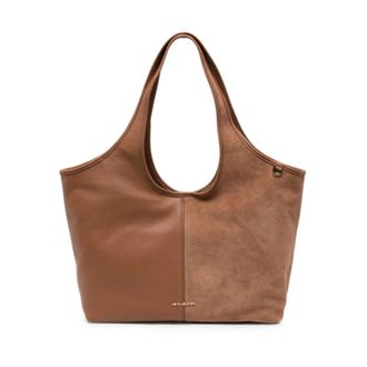 Michael Kors Henly Large Leather And Suede Tote - female - Michael Kors - Shopping Bags - Brown - ONE SIZE - Bags