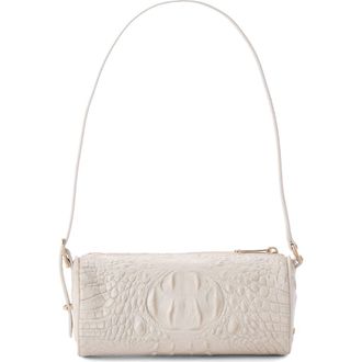 Brahmin Billie Croc Embossed Leather Barrel Bag in Ivory at Nordstrom