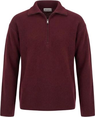 Roberto Collina Polo shirt van stof met rits - Dames - Polos - Rood - S - Tops