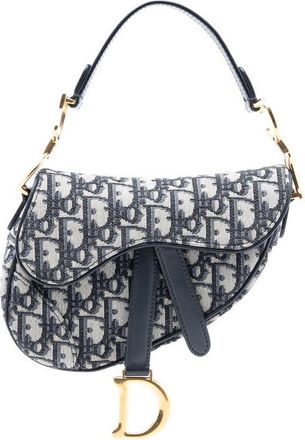 Dior Pre-owned Dior Mini Oblique Canvas Saddle Bag Ladies 03-RU-1118