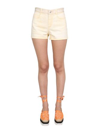 Stella McCartney Cotton Denim Shorts - Yellow