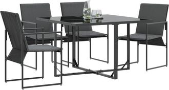 vidaXL Garden Chairs 4 pcs Black and anthracite 50.5 x 59 x 81.5 cm vidaXL