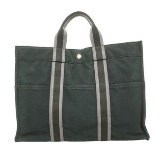 Herm&egrave;s Black Canvas Tote Bag (Pre-Owned)