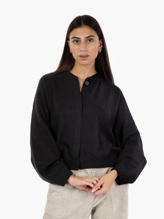Alysi Cardigan bomber knit wool nero