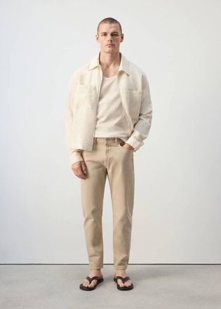 Mango Canotta slim fit cotone bianco sporco - Uomo - XL - MANGO MAN