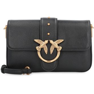 Pinko Love One Mini Slouchy Leather Shoulder Bag