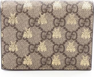 Gucci Beige Gg Supreme Leather Wallet (Bi-Fold) (Pre-Owned)
