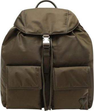 Ami Marcel Flap Rugzak - Dames - Rugzakken - Groen - ONE Size - Leer - Tassen