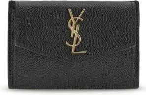 Saint Laurent Uptown Flap Card Case - Dames - Portefeuilles - Zwart - ONE Size - Leer - Accessoires
