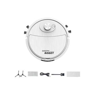 OEM Robot Aspirador Y Fregona, Aspiradora Autom&aacute;tica, Ultradelgada, Silenciosa, M&aacute;quina De Limpieza De Suelos Duros, Blanca