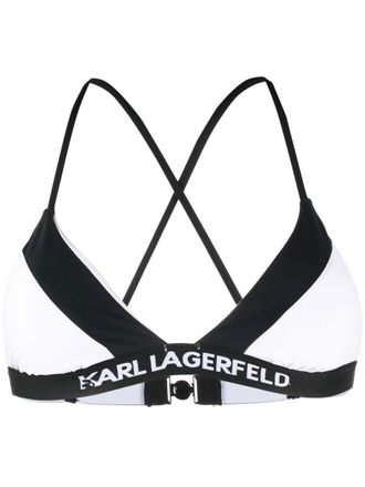 Karl Lagerfeld Triangel bikinitop - Wit