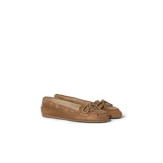 Miu Miu Deck Suede Loafers, Woman, Cinnamon, Size 40,5