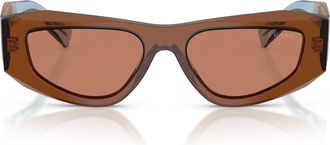 Prada 0pr B19s Translucent Brown Angular Sunglasses
