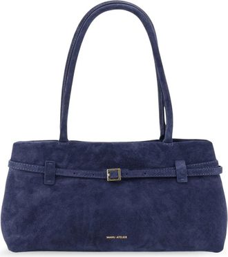 Manu Atelier Le Cambon Buckle-Detail East-West Tas - Dames - Schoudertassen - Blauw - ONE Size - Su&egrave;de - Tassen